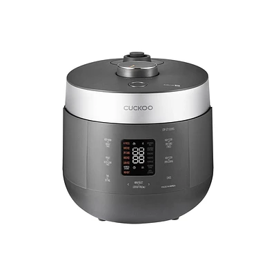 CUCKOO 6-Cup Heating Twin Pressure Rice Cooker and Warmer Gray: 16 Settings, Automatic Keep Warm, Dishwasher-Safe Parts