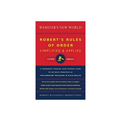 Websters New World Roberts Rules of Order Simplified and Applied, Third Ed. - 3rd Edition by Robert McConnell Productions (Paperback)