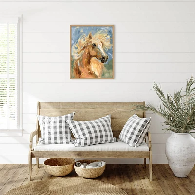 Amanti Art 23x28 Palomino in the Wind I by Victoria Barnes Framed Canvas Wall Art Print