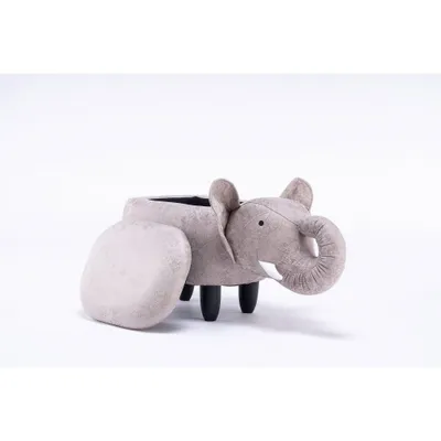 Elliot the Elephant Storage Ottoman  - Home 2 Office: Faux Leather, Lift-Top Design, Wood Frame, No Assembly Required