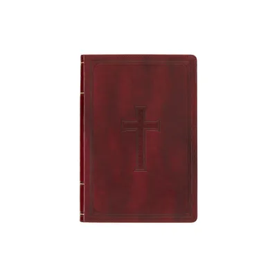 KJV Holy Bible, Thinline Large Print Faux Leather Red Letter Edition - Thumb Index & Ribbon Marker, King James Version, Burgundy - (Leather Bound)