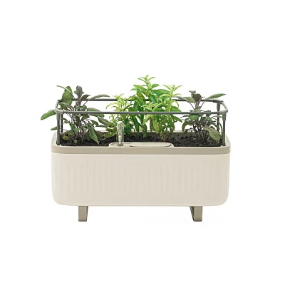 Vego Garde Self-Watering Herb Planter Box with Trellis Indoor Outdoor Planter Pot 7.3x17.5x10.5