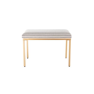 24 Metal Ottoman  - WOVENBYRD: Modern Rectangle Upholstered Bench, Industrial Base, Easy to Clean