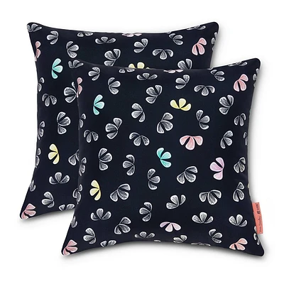 2pk 18x18 Vera Bradley  Square Outdoor Throw Pillows Black/White: Woven Polyester, Hand Wash