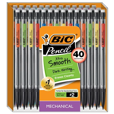 BIC #2 Xtra Life Mechanical Pencils, 0.7mm, 40ct - Multicolor