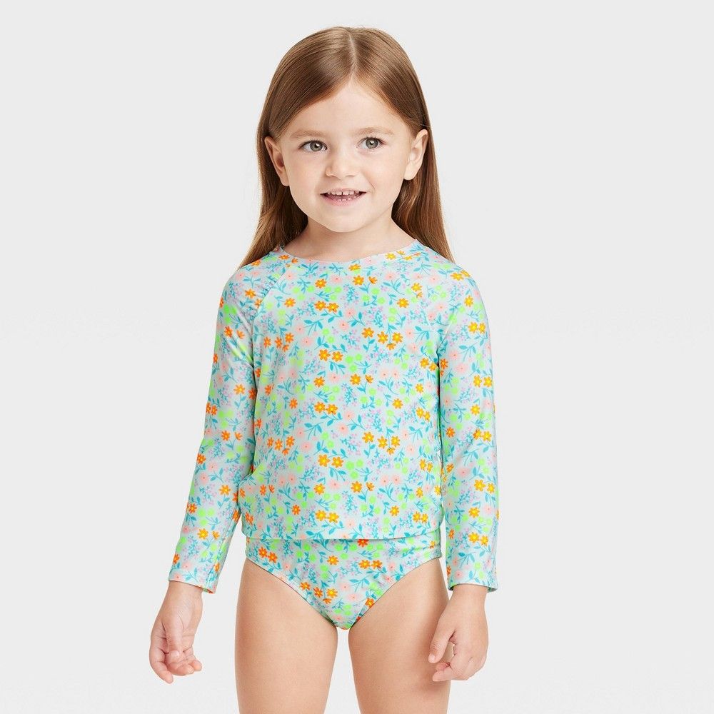 Cat u0026 Jack Toddler Girls 2pc Floral Rash Guard Set | Connecticut Post Mall