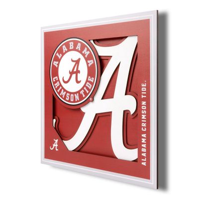 NCAA Alabama Crimson Tide 3D Logo Series Wall Art - 12x12