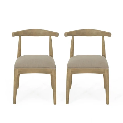 Christopher Knight Home Set of 2 Cortina Dining Chairs Pebble Linen/Light Ash