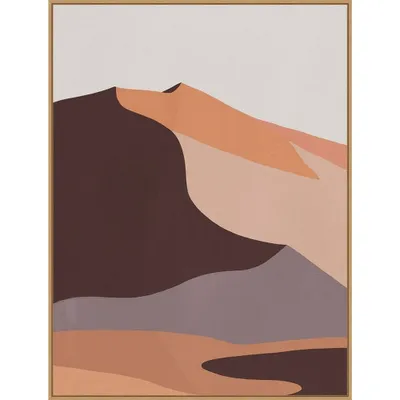 32 x 42 Desert Dunes II by Annie Warren Framed Canvas Wall Art Print - Amanti Art: Modern Lithograph, Polystyrene Frame