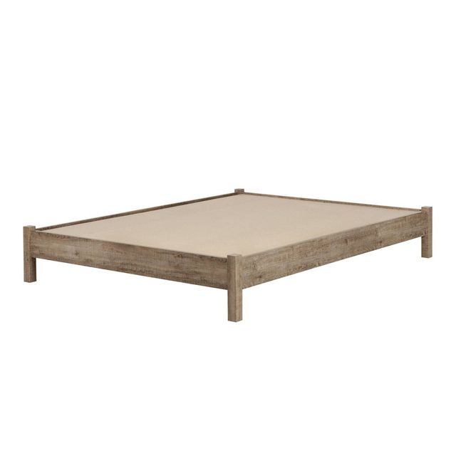 Munich Platform Bed Weathered Oak - South Shore