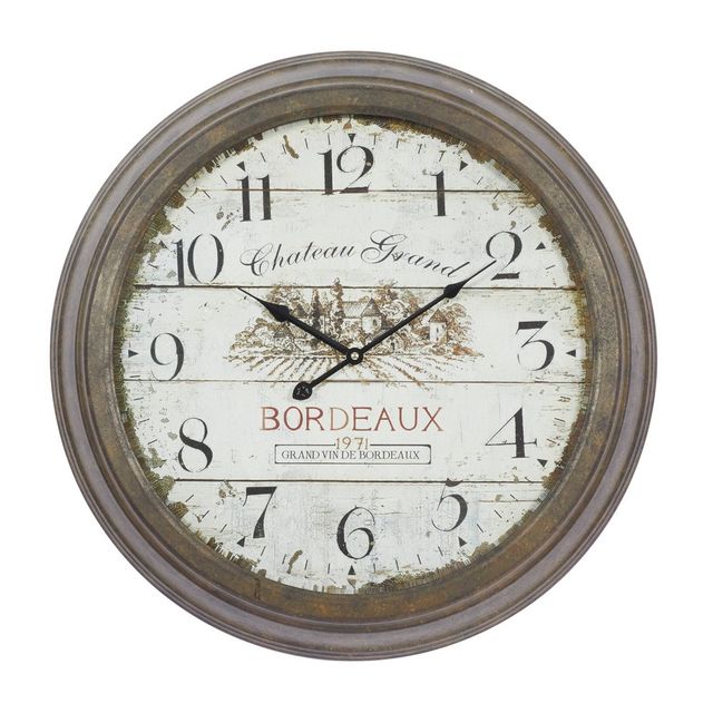 Metal Wall Clock with Bordeaux Brown - Olivia & May: Silent