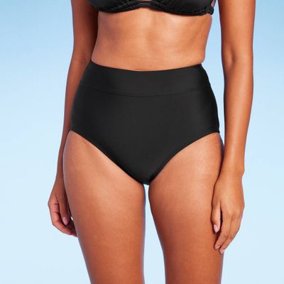 Womens Tummy Control High Waist Full Coverage Bikini Bottom