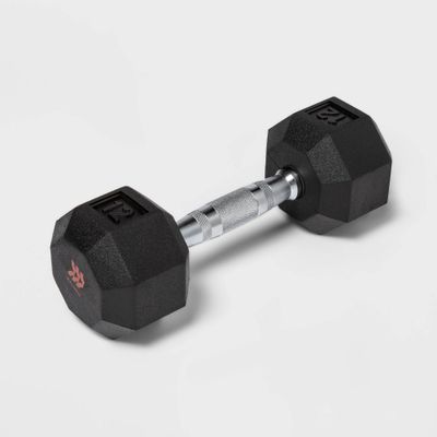 Hex Dumbbell 12lbs Black - All in Motion