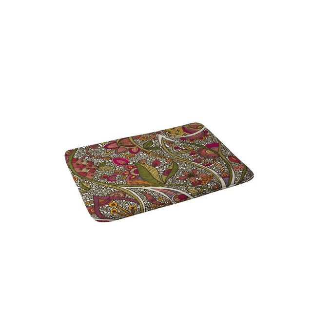 21x34 Kai Bath Rug Green - Deny Designs: Microfiber, Machine Washable, Floral Pattern Bath Mat