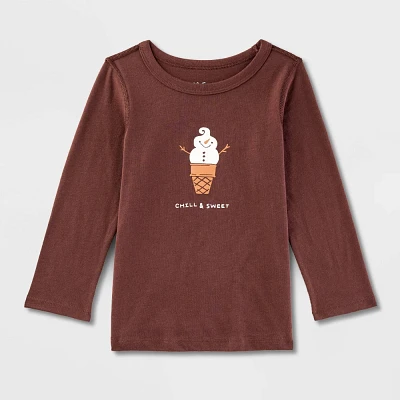 Toddler Adaptive Long Sleeve Ice Cream Graphic T-Shirt