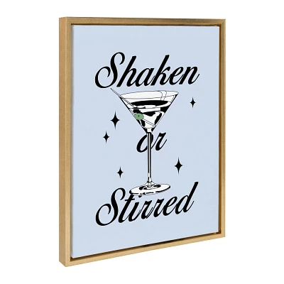 Kate & Laurel All Things Decor 18x24 Shaken or Stirred Blue Framed Canvas by Alli Standefer Bright Gold