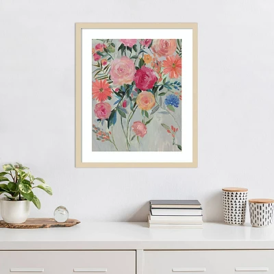 Amanti Art Happy Floral by Asia Jensen Wood Framed Wall Art Print