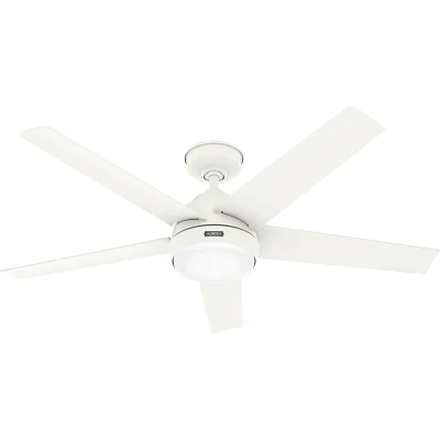 Hunter Fan 52 Skyflow Weather Max Indoor/Outdoor Ceiling Fan with LED Light Kit and Wall Control Matte White