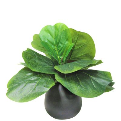 15 x 12 Artificial Fig Plant in Ceramic Vase Black - LCG Florals