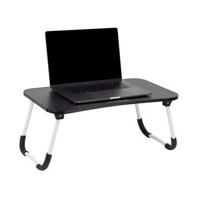 Mind Reader Woodland Collection Collapsible Portable Laptop Desk with Folding Legs Black: Laptop Holder & Desk Organizer