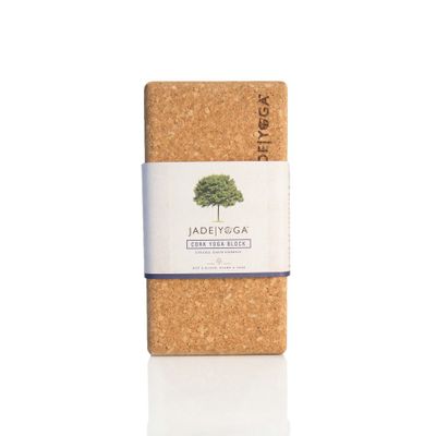 JadeYoga Cork Yoga Block Brown