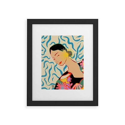 Deny Designs 8x10 Sandrapoliakov Smiling Woman and Sunshine Black Frame: Modern Wall Art, Digital Print, MDF Frame