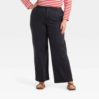 Womens High-Rise Wide Leg Pants