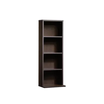 Beginnings Multimedia 4 Shelf Storage Tower Cinnamon Cherry - Sauder: Mid-Century Modern, Paper Laminate, Metal Hardware