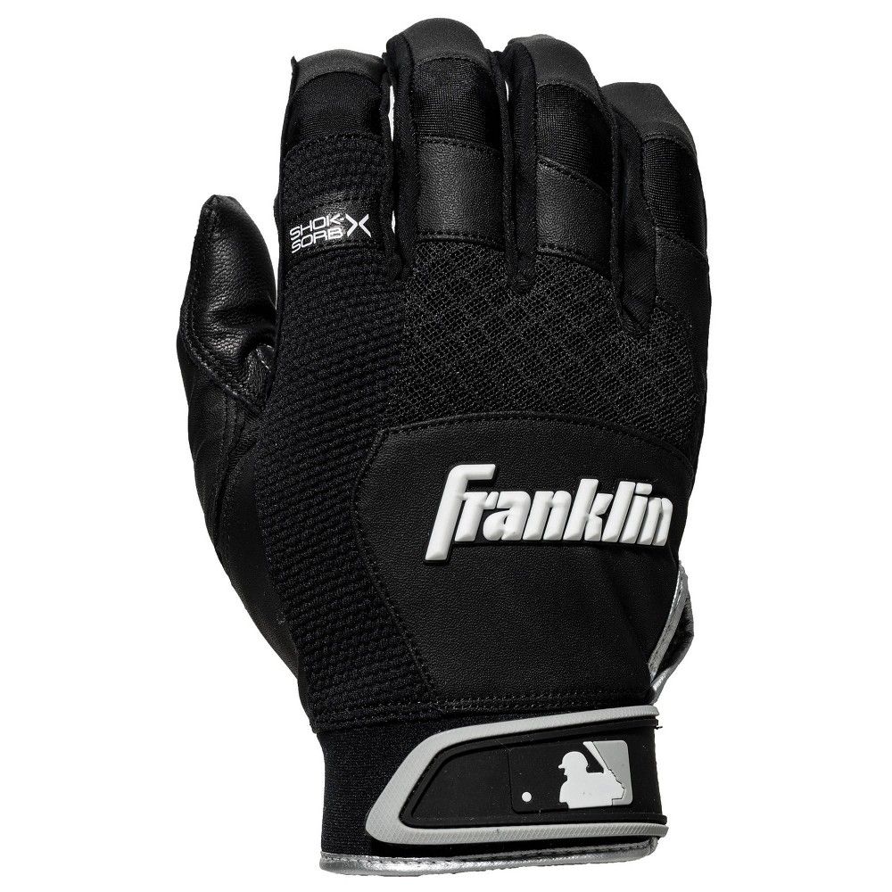 Franklin Sports Adult Shok-Sorb X Batting Gloves Black