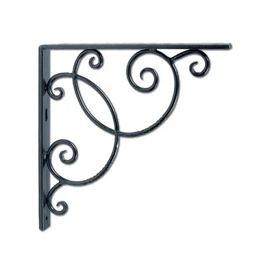 Set of 2 10 Wrought Iron Scroll Shelf Bracket Black - ACHLA Designs: Vintage Style, Decorative Wall Mount