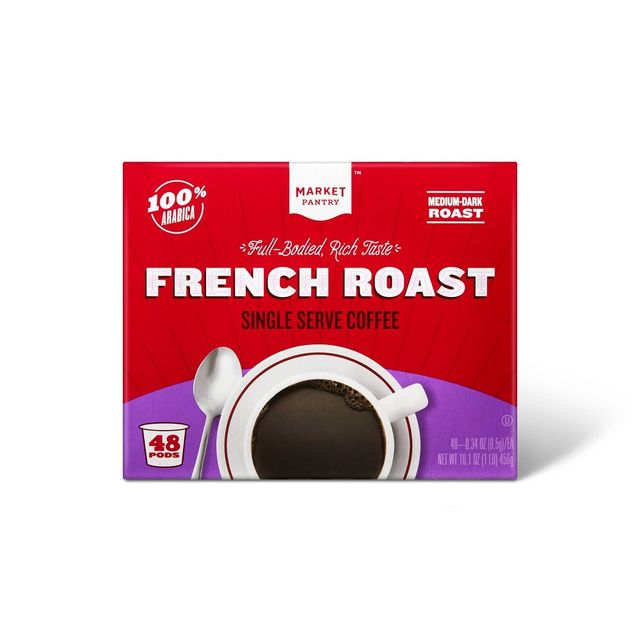 French Roast Medium Dark Roast Coffee - Single Serve Pods - 48ct - Market Pantry