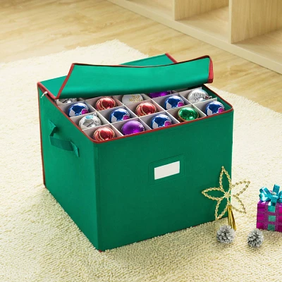 Tiny Tim Totes 75 Compartment Ornament Box Green