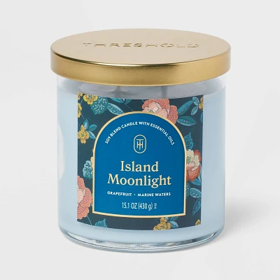 2-Wick Lidded Glass Jar Candle Island Moonlight 15.1oz - Threshold