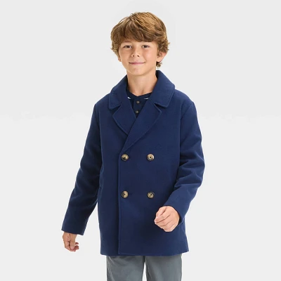 Boy Solid Pea Coat