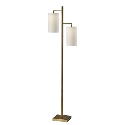 Adesso Matilda Tree Lamp: Dual White Shades, ETL Listed, Touch Sensor, 2700K Warm Light