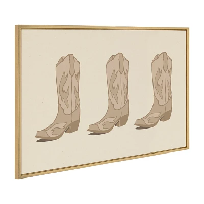 Kate & Laurel All Things Decor 23x33 Sylvie Cowboy Boots Landscape Framed Canvas by Honey Island Studio