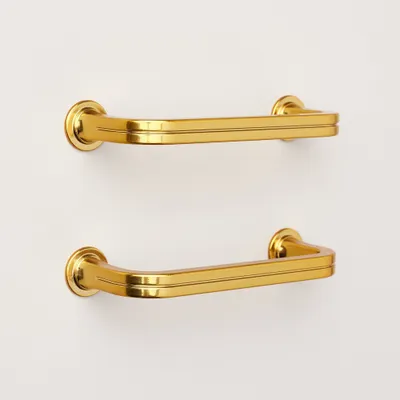 3.75 Classic Etched Drawer Pulls Brass Plated (Set of 2) - Hearth & Hand with Magnolia