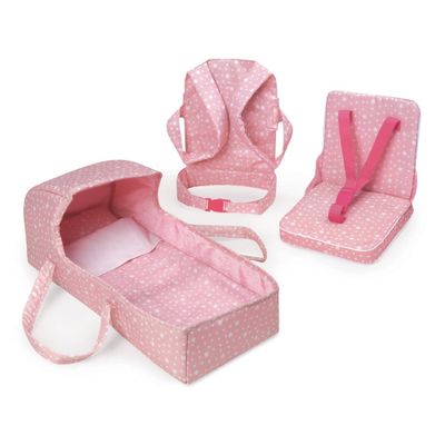 First Class 5-Piece Doll Travel Set - Pink/Stars