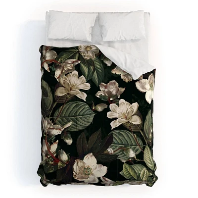 Deny Designs Full/Queen Burcu Korkmazyurek Dark Garden Comforter and Pillow Sham Black