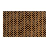 Entryways 15 x 25 Fishbone Indoor/Outdoor Doormat Black/Natural: PVC-Backed, Shake Clean, Zig Zag Pattern