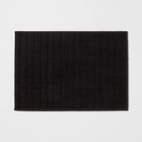 17x24 Velveteen Grid Memory Foam Bath Rug Black - Room Essentials