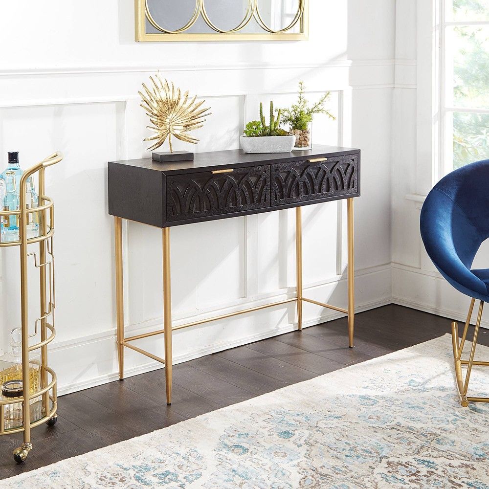 target console table with drawers