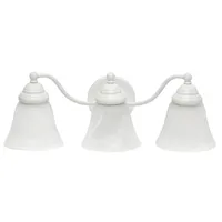 3 Light Curved Metal and Alabaster White Glass Shade Vanity Wall Light Fixture  - Lalia Home