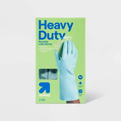 Reusable Heavy Duty Latex Gloves - Medium - up&up