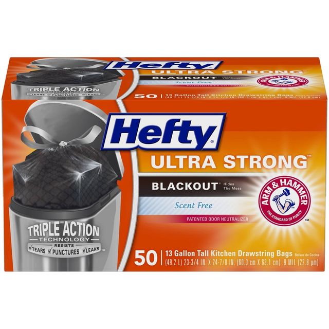 Hefty Recycling Blue Tall Kitchen Drawstring Trash Bags - 13 Gallon - 60ct