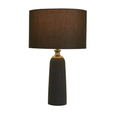 Modern Cement Table Lamp Brown - Olivia & May: Ceramic Body, Drum Shade, Indoor Use