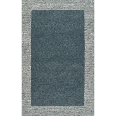 Momeni 5x8 Everett Xena Handtufted Area Rug Blue: Geometric Wool, Low Pile, Indoor Rectangle Rug