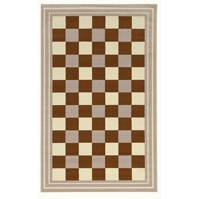 48x76 Capri Buffalo Check Rug Brown/Beige - Linon