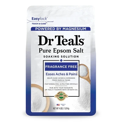 Dr Teals Epsom Salt Magnesium Soak - Fragrance-Free - 4 lbs