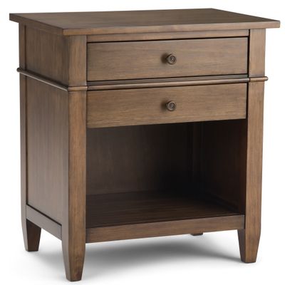 24 Sterling Solid Wood Nightstand with Storage, 2 Drawers - WyndenHall